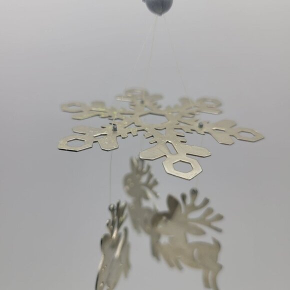 Hallmark Reindeer Chines Ornament Silver Thin Small 1970s Box Christmas Vintage - Picture 5 of 6